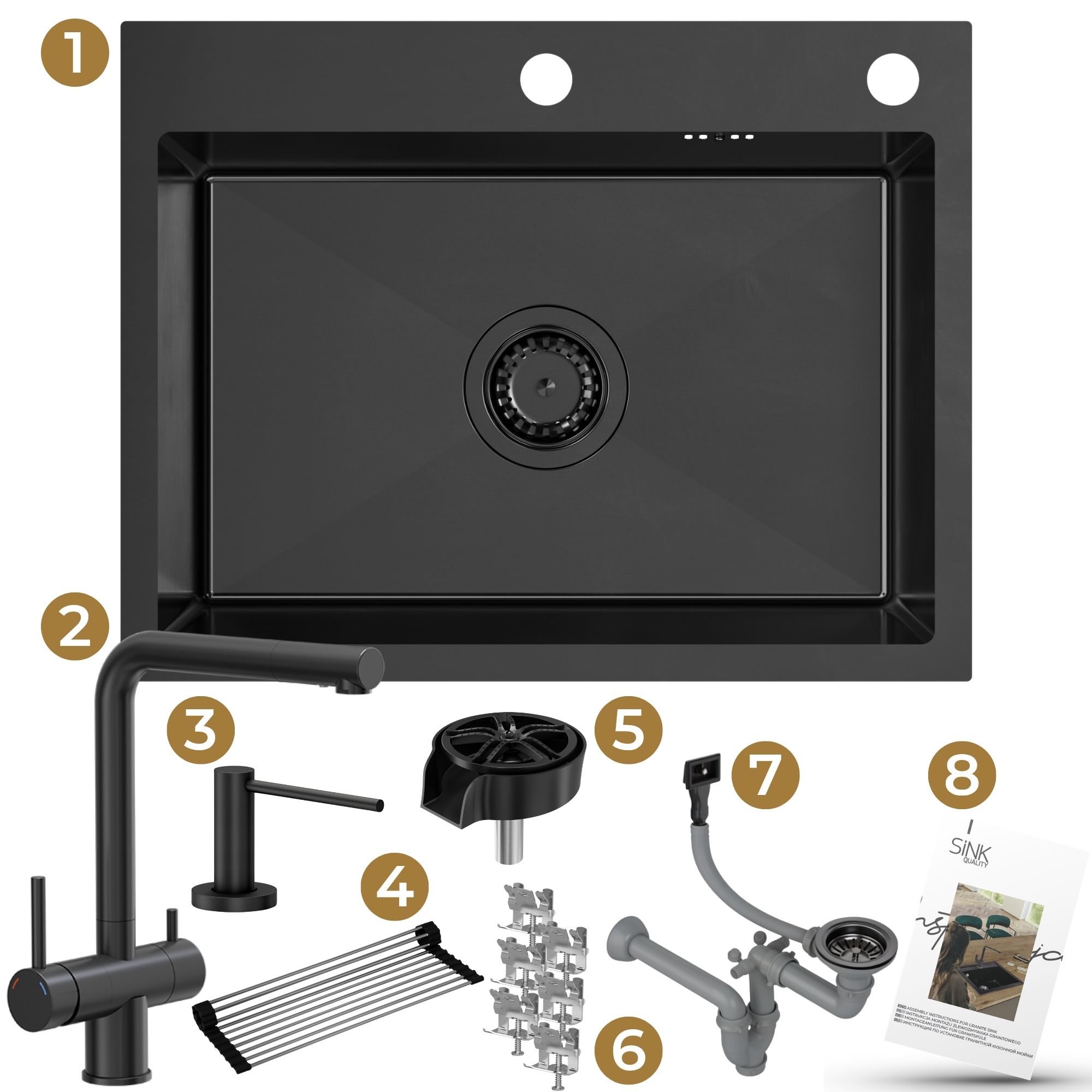 Zestaw gotowy do montażu zlewu stalowego COLE 110